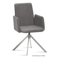 ARMLEHNSTUHL drehbar (4er-Set) Dreama 52x92x60 Edelstahl/Grau - Edelstahlfarben/Grau, Kunststoff (60/92/52cm) - 58aufmkessel