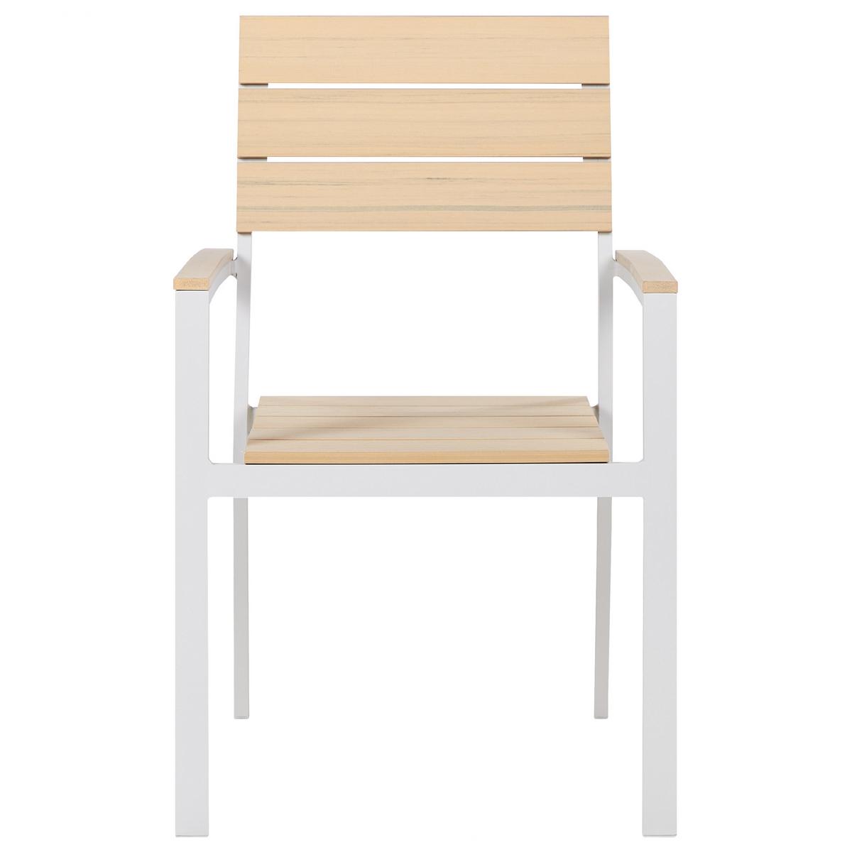 GARTENMÖBEL-SET 6-Sitzer Kunstholz beige/weiß Como - Beige/Weiß, Kunststoff - Beliani