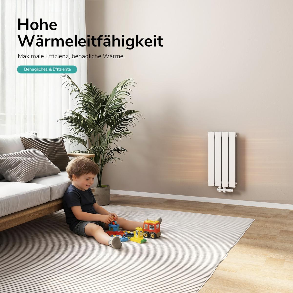 HEIZKÖRPER Flachheizkörper Weiß 60/30/6,6 cm - Weiß, Metall (30/60/6.6cm) - EMKE