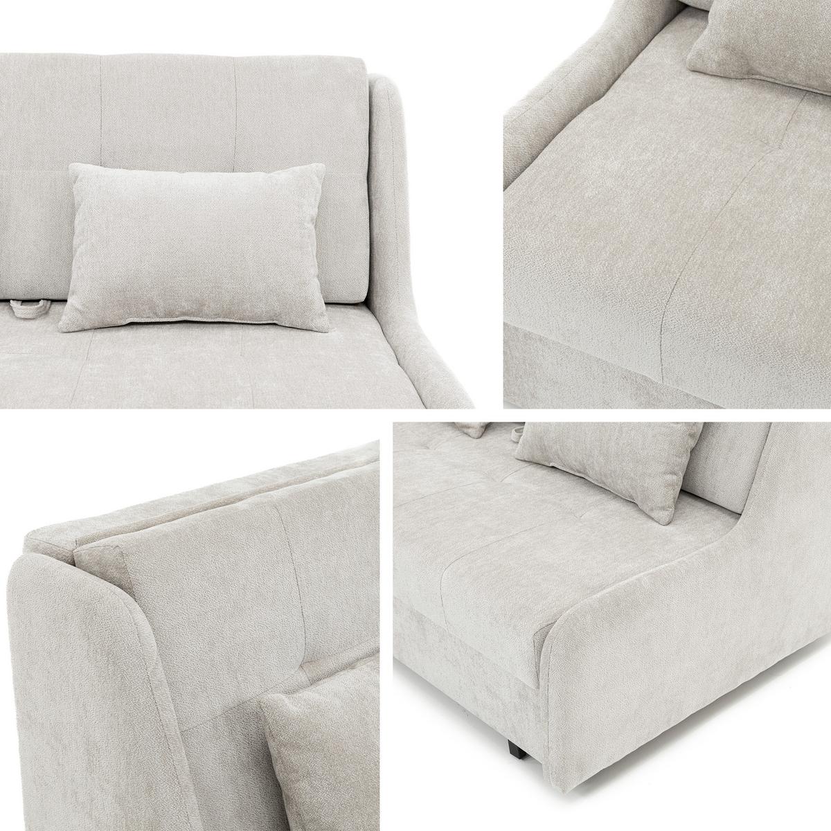 SCHLAFSOFA Viva Elite III - Hellgrau/Schwarz, Holz/Metall (146/85/98cm) - MIRJAN24