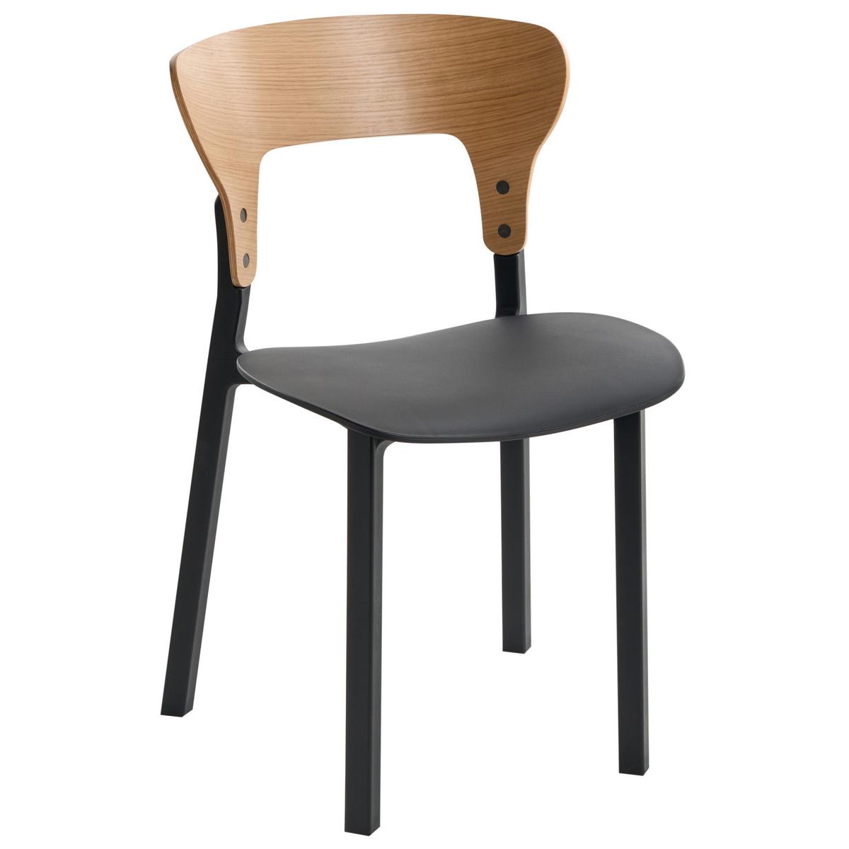 ESSZIMMERSTUHL 2er-Set Schwarz Walden - Braun, Holzwerkstoff (48/79/52cm) - Beliani