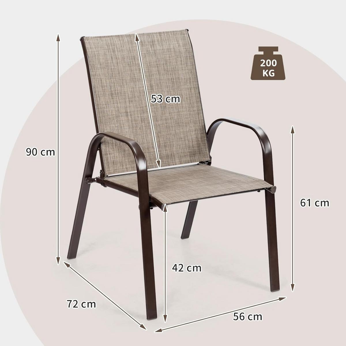 GARTENSTÜHLE Grau(2er-Set) - Grau, Metall - COSTWAY