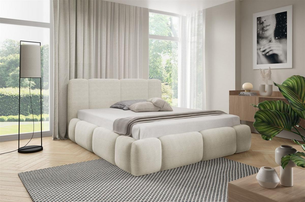 POLSTERBETT Springs Komplettset - Creme, Holzwerkstoff/Textil (180/200cm) - Fun Möbel