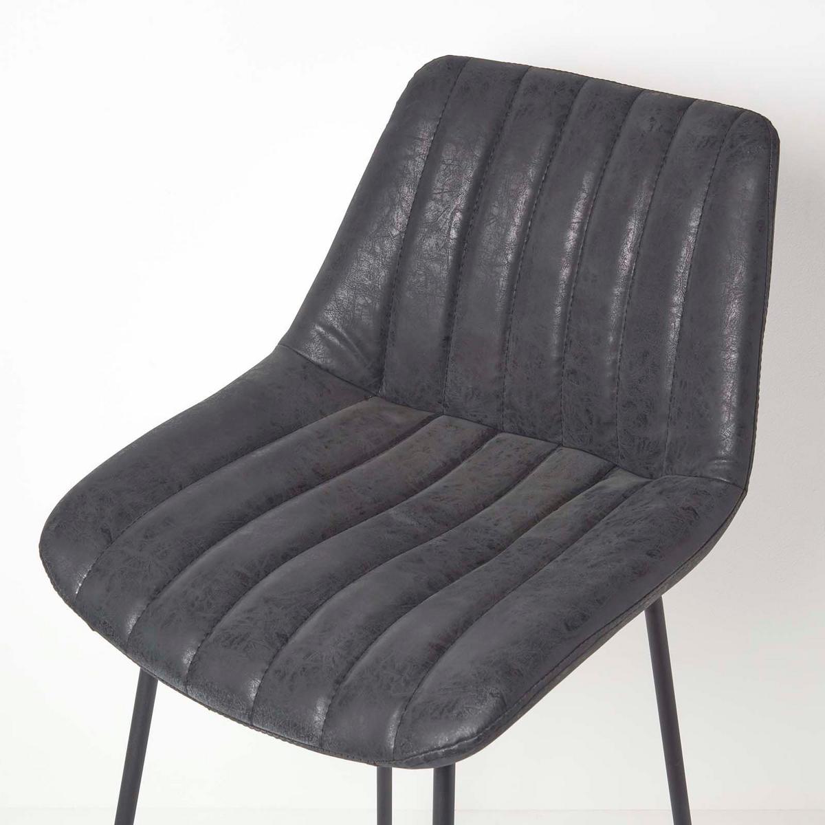 BARSTUHL Ascot, Kunstleder mit Rückenlehne - Schwarz, Textil (54/97/47cm) - Homescapes