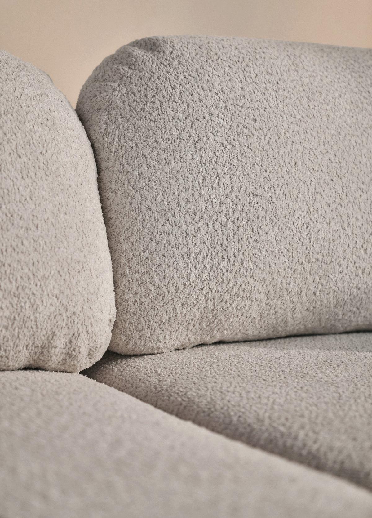 ECKSOFA Tvoya Hellgrau Bouclé - Hellgrau/Schwarz, Kunststoff/Textil (267/175cm) - Selsey