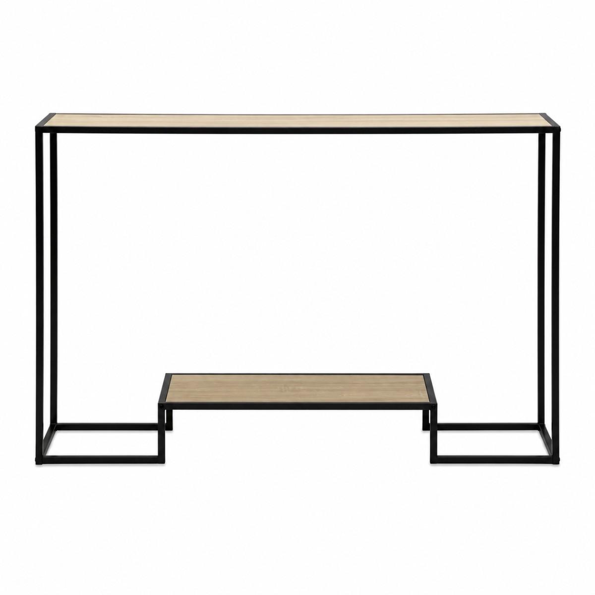 MODERNE Konsole mit 2 Regalebenen im Eiche Dekor L120cm - Eichefarben, Holzwerkstoff (8.5/8.5/80cm) - Calicosy