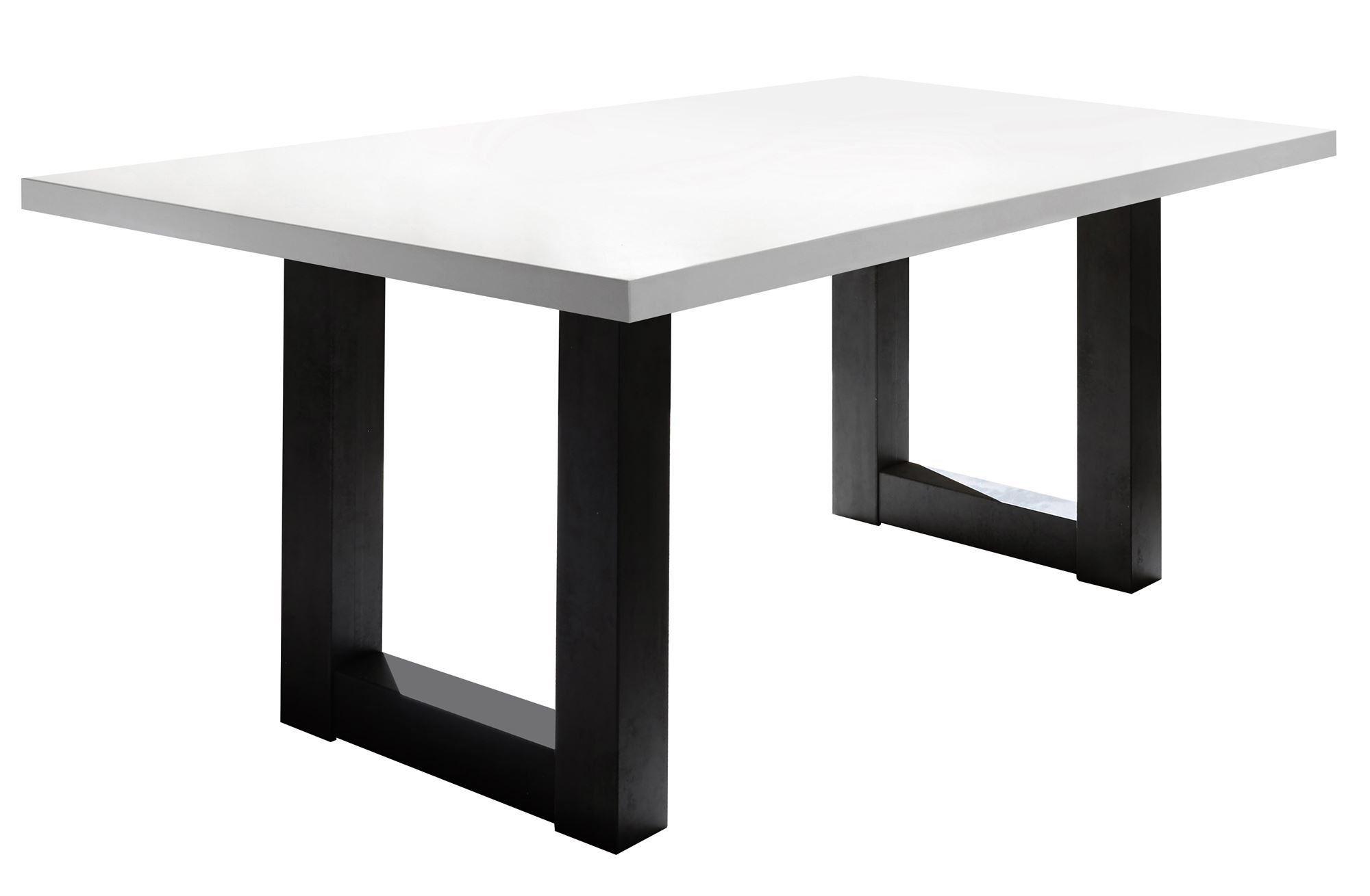 ESSZIMMERTISCH Eila 8 160 x 90 x 75 Esstisch Schwarzstahl/Weiß Matt Lack - Weiß, Holz (160/90/75cm) - 58aufmkessel