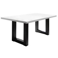 ESSZIMMERTISCH Eila 8 180 x 90 x 75 Esstisch Schwarzstahl/Weiß Matt Lack - Weiß, Holz (180/90/75cm) - 58aufmkessel