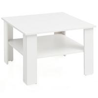 COUCHTISCH NIDDA aus Sonoma Eiche, kratzfest und Ablagefläche, Weiß 60x60x42 cm - Weiß, Holz (60/60/42cm) - KADIMA DESIGN