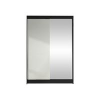 SCHWEBETÜRENSCHRANK Lino I - Schwarz/Weiß, Holzwerkstoff/Metall (120/200/58cm) - MIRJAN24