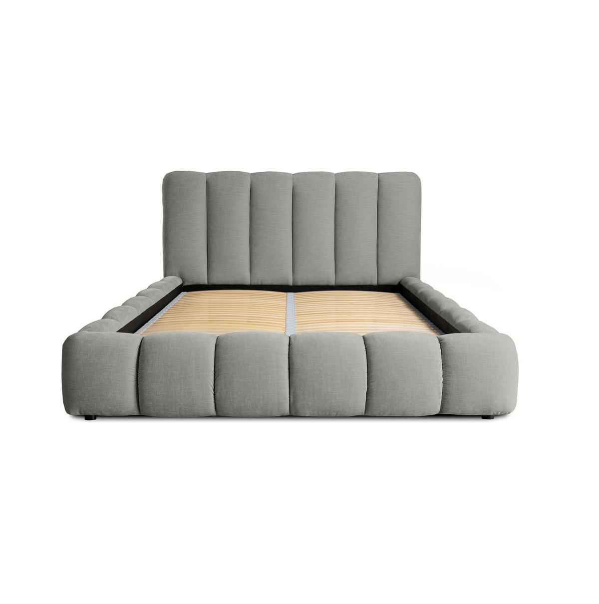POLSTERBETT Doppelbett Heda In Stoff Boston - Grau, Holzwerkstoff/Textil (180/200cm) - Fun Möbel