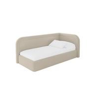EINZELLBETT Jugendbett mit Bettkasten, Links - JOVY 90x200 Dunkelbeige - Cappuccino, Holzwerkstoff/Textil (90/200cm) - ALTDECOR