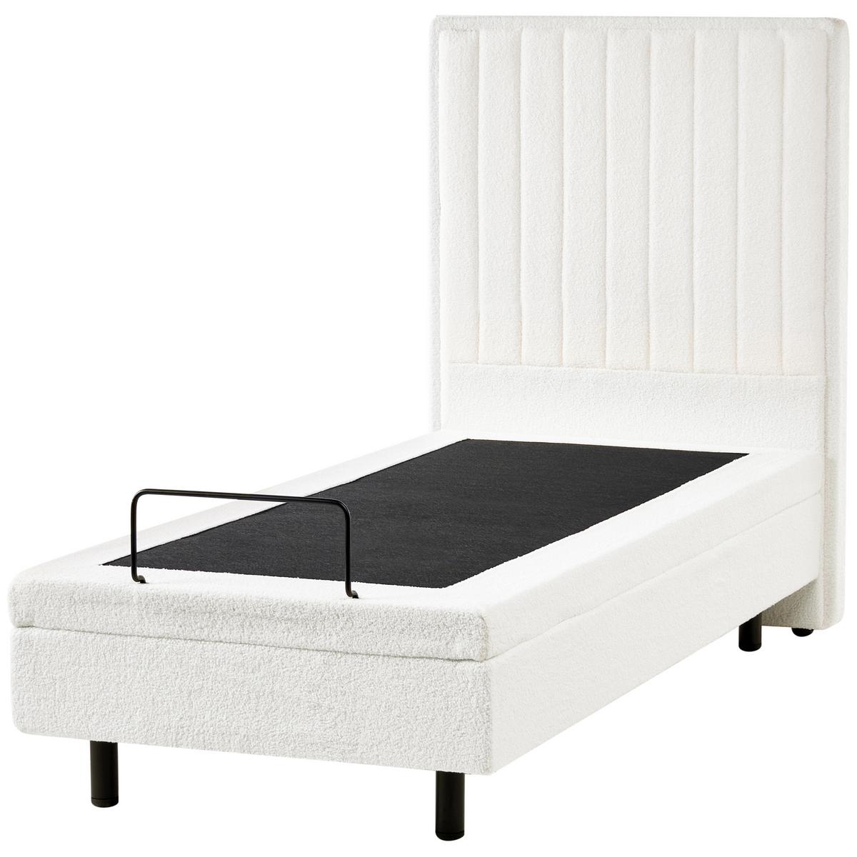 BETT 80/200 cm Cremeweiß Duke II - Schwarz/Weiß, Textil (80/200cm) - Beliani