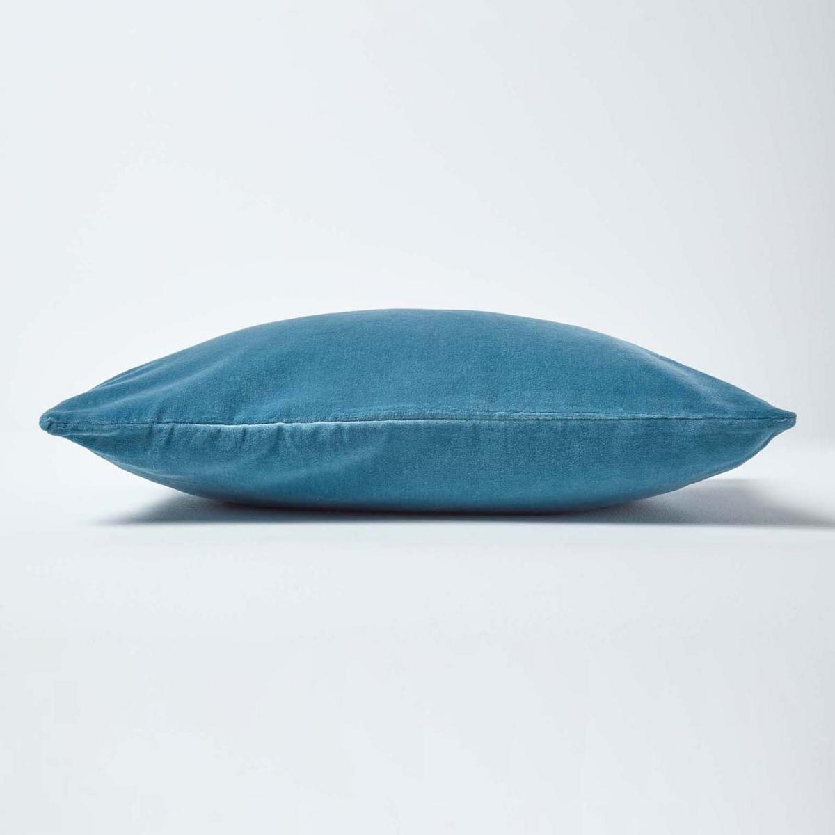 KISSENHÜLLE Baumwollsamt blau 30/50 cm - Blau, Textil (30/50cm) - Homescapes