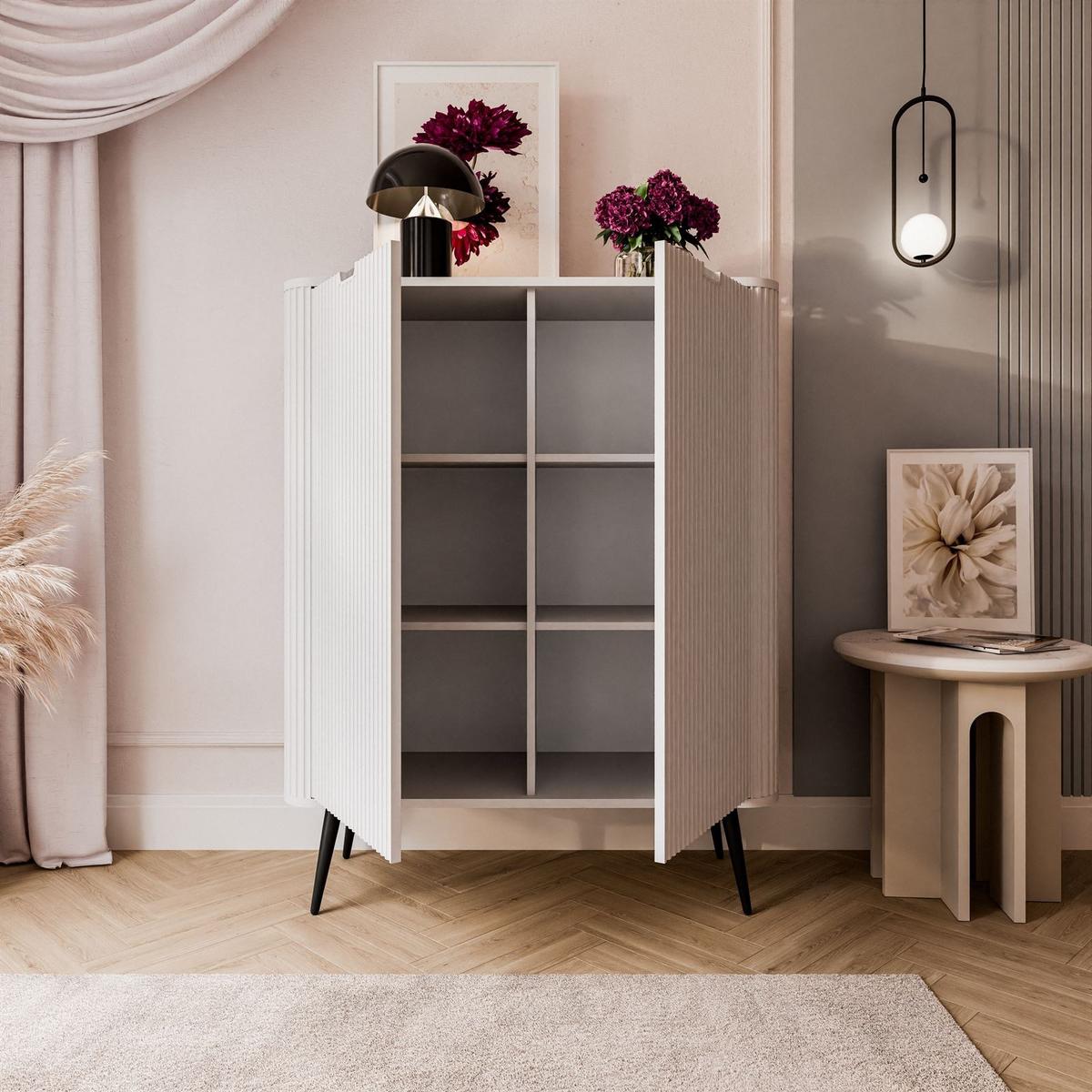 KOMMODE ZAIRA K103 zweitürig Weiß - Weiß, Holzwerkstoff (103/129/39cm) - Lookway