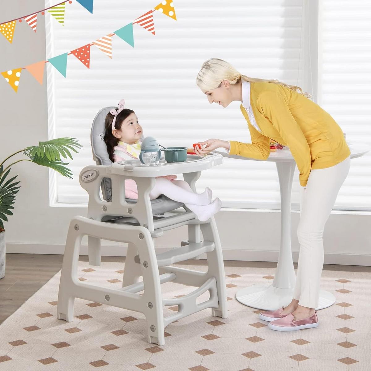 BABYHOCHSTUHL Grau - Grau, Kunststoff (62/104/51cm) - COSTWAY