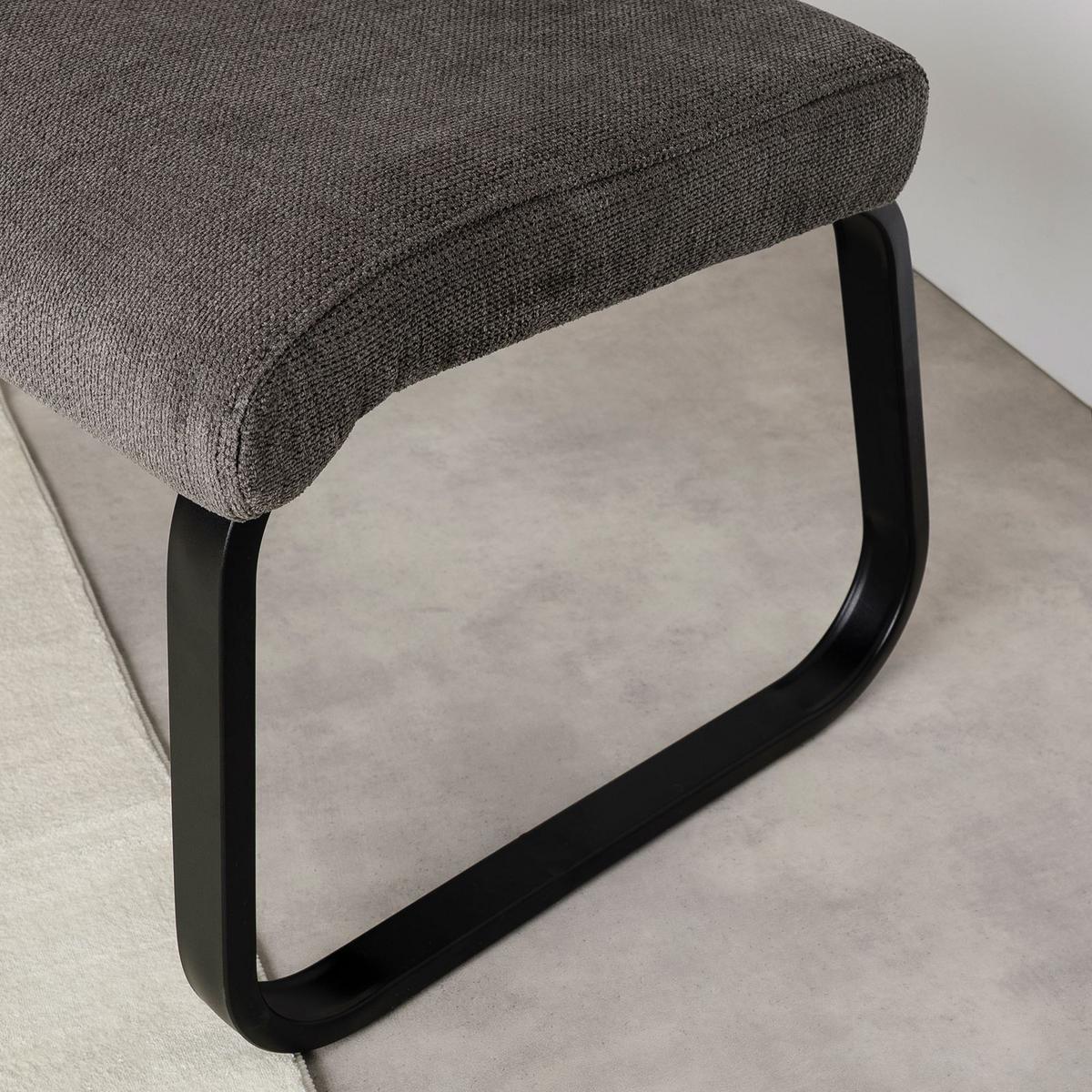 ESSZIMMERBANK VILAS schwarz, dunkelgrau - Schwarz, Textil/Metall (136/89/59cm) - IDIMEX