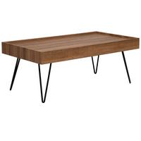 COUCHTISCH dunkler Holzfarbton rechteckig 100/60 cm Welton - Dunkelbraun/Schwarz, Holzwerkstoff (60/100/43cm) - Beliani