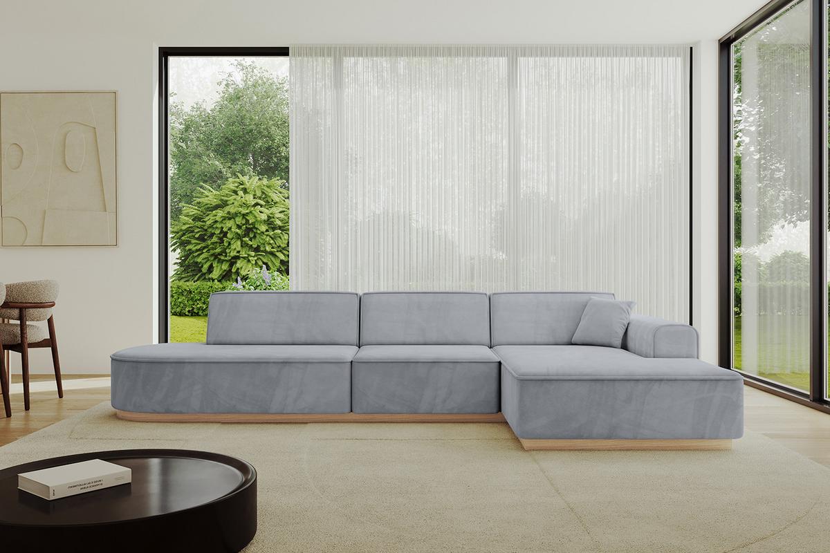 ECKSOFA Ottomane Rechts IREA-L2 - 327x165x80 cm Grau - Titanfarben, Holzwerkstoff/Textil (327/165cm) - ALTDECOR