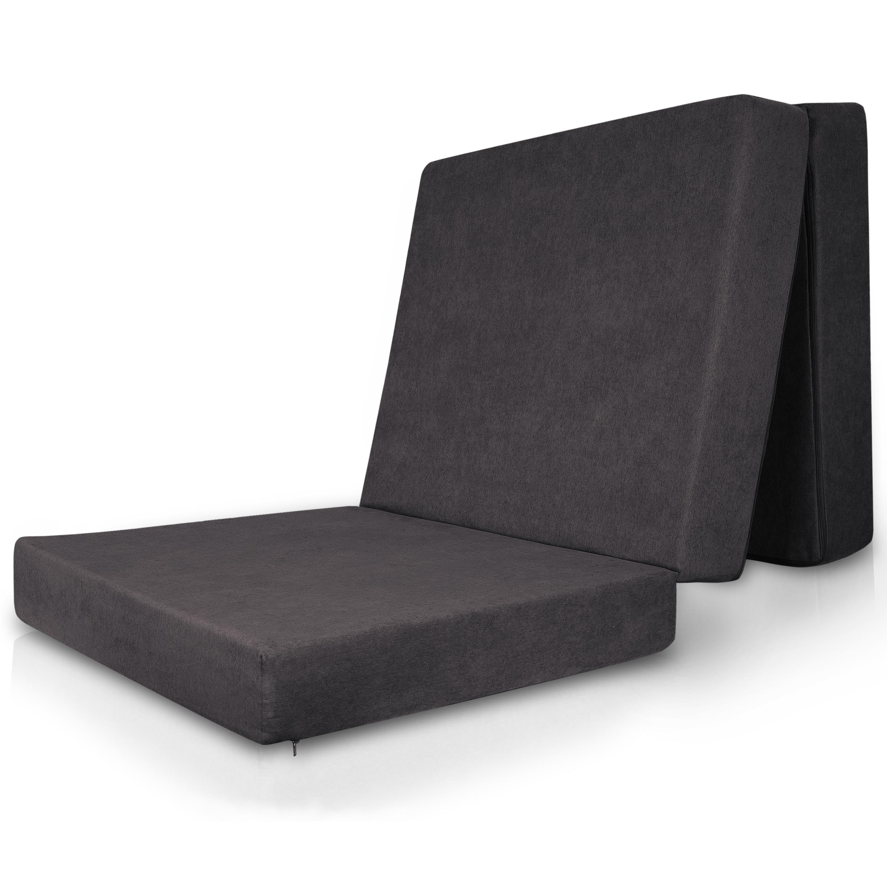 VISCO KLAPPMATRATZE VS95 201/100/14 cm Anthrazit - Anthrazit, Textil (100/201cm) - Beautissu 