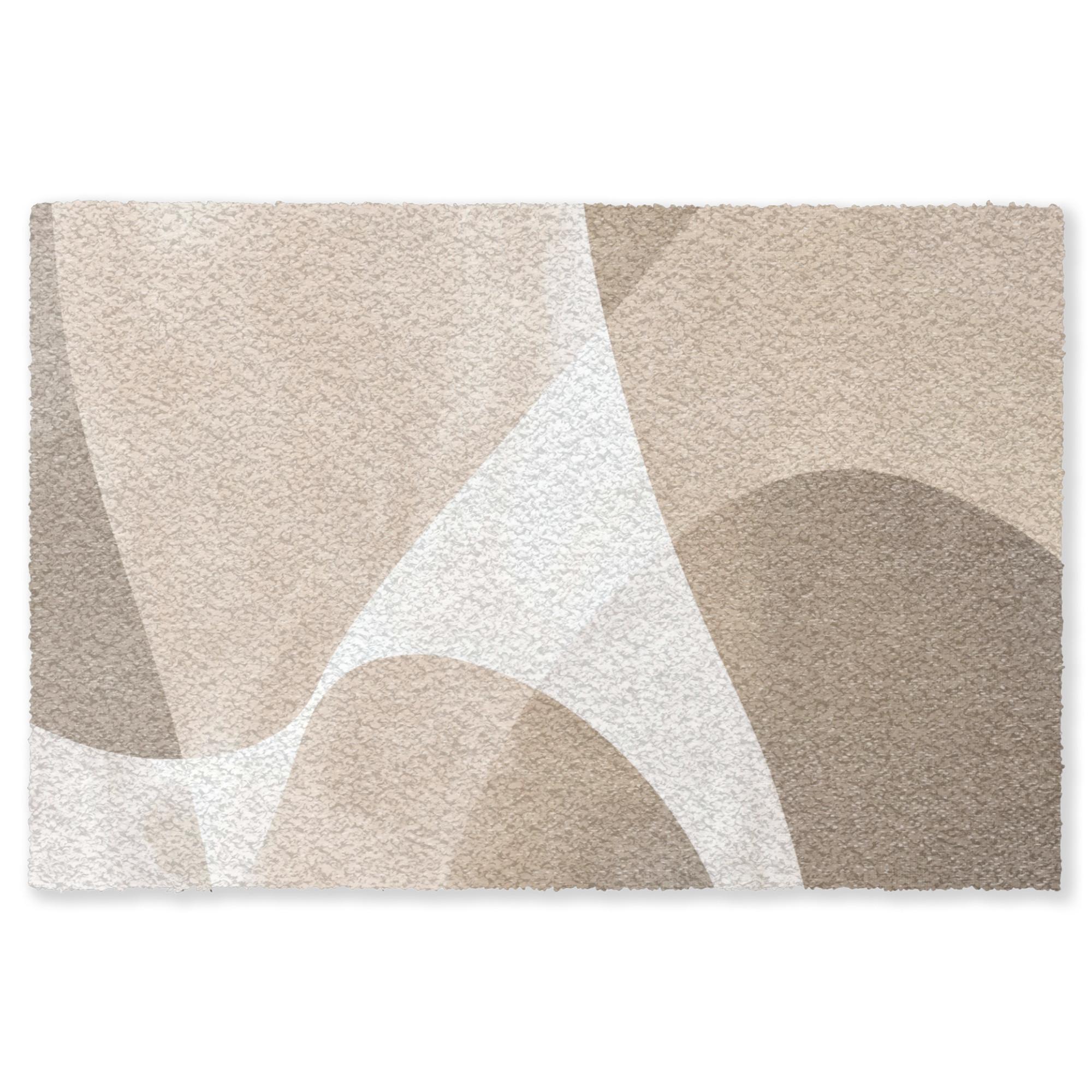 FUSSMATTE Glatte Oberflächen - Harmonisch - Wellenförmig Schmutzfangmatte 90x60 cm - Beige, Kunststoff (90/0.4cm) - MuchoWow