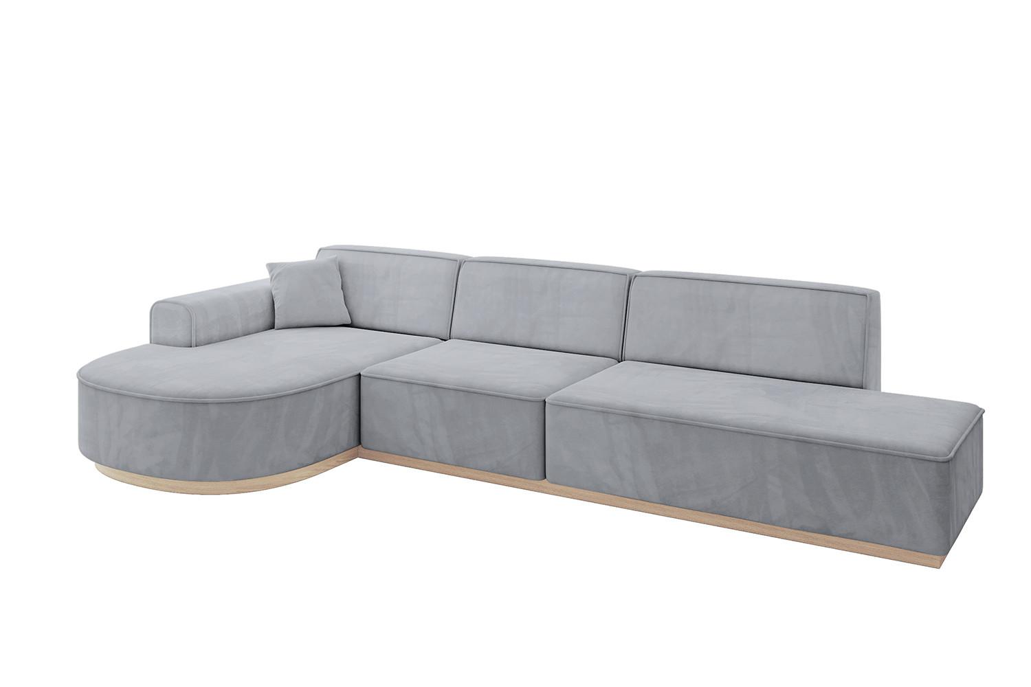 ECKSOFA Ottomane Links ARRIO-L2 - 328x171x83 cm Hellgrau - Grau, Holzwerkstoff/Textil (328/171cm) - ALTDECOR