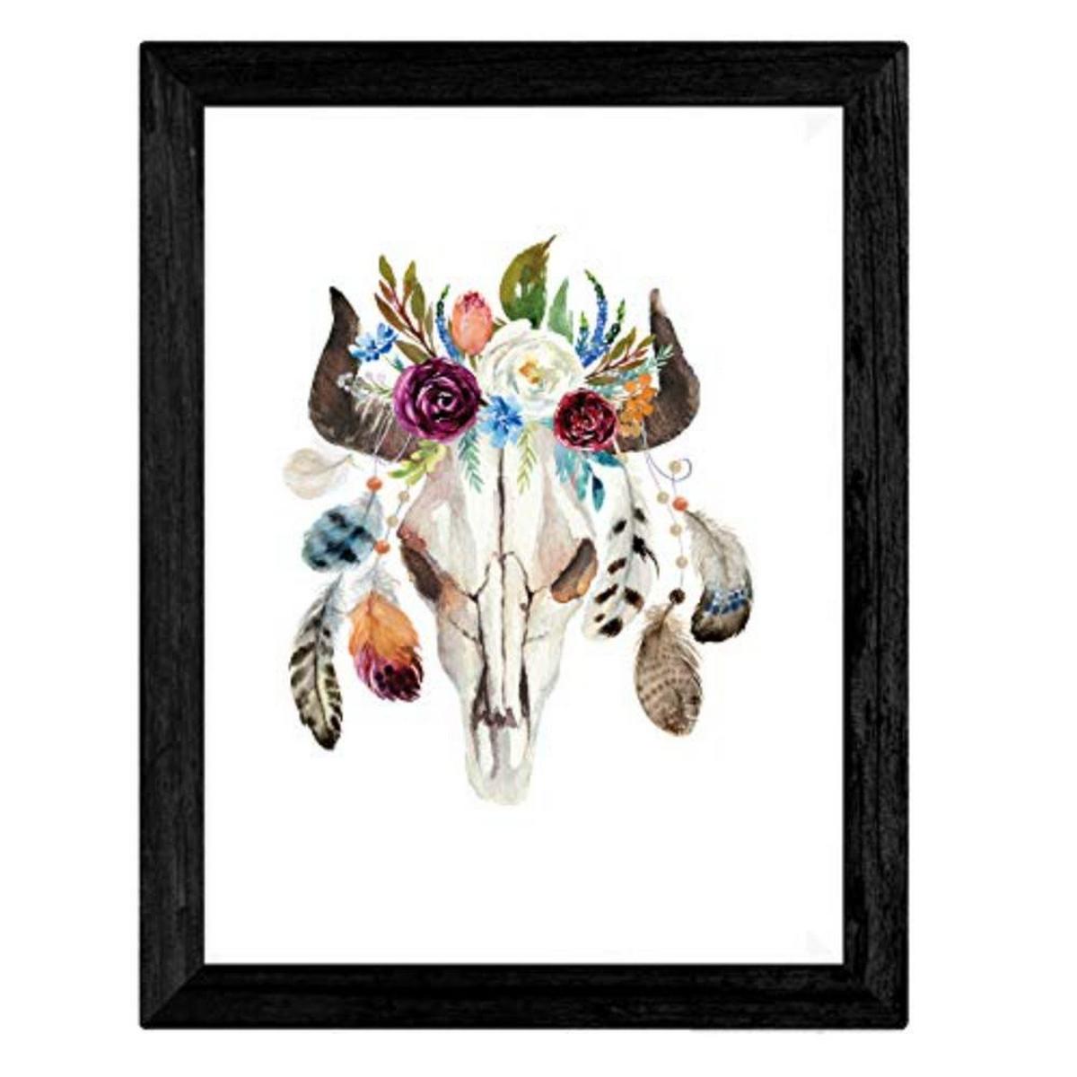POSTER Set mit 4 bunte und böhmische A3 Schwarzer Rahmen - Schwarz, Papier (29.7/3cm) - Nacnic