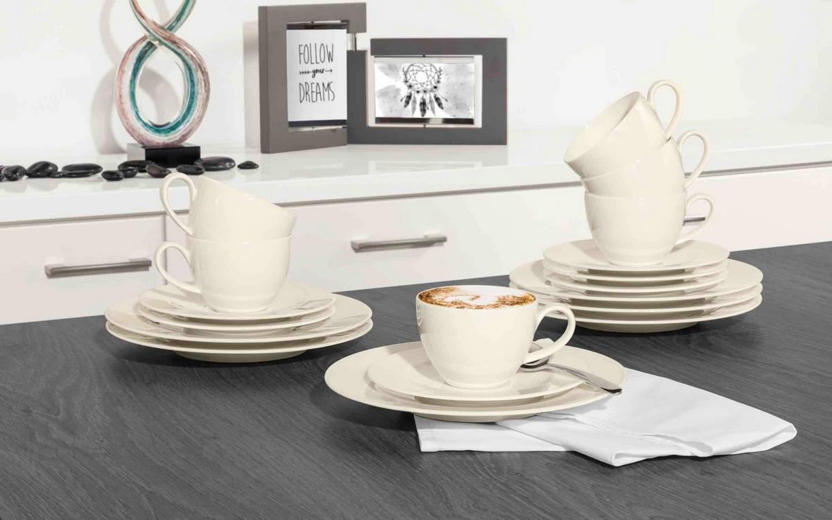 KAFFEESERVICE Zoé Fine Diamond weiß 18-tlg. - Weiß, Keramik (24/18.1/43cm) - Seltmann Weiden