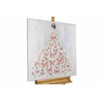 ACRYLBILD HANDGEMALT 80/80 cm - Pink/Grau, Holz/Textil (80/80cm) - KUNSTLOFT