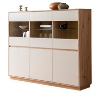 HIGHBOARD Kaschmir, Artisan Eiche 164 x 138 cm, Vitrine 6-türig mit Soft-Close - Kaschmir/Eiche Artisan, Glas/Holzwerkstoff (164/138/40cm) - Furn.Design