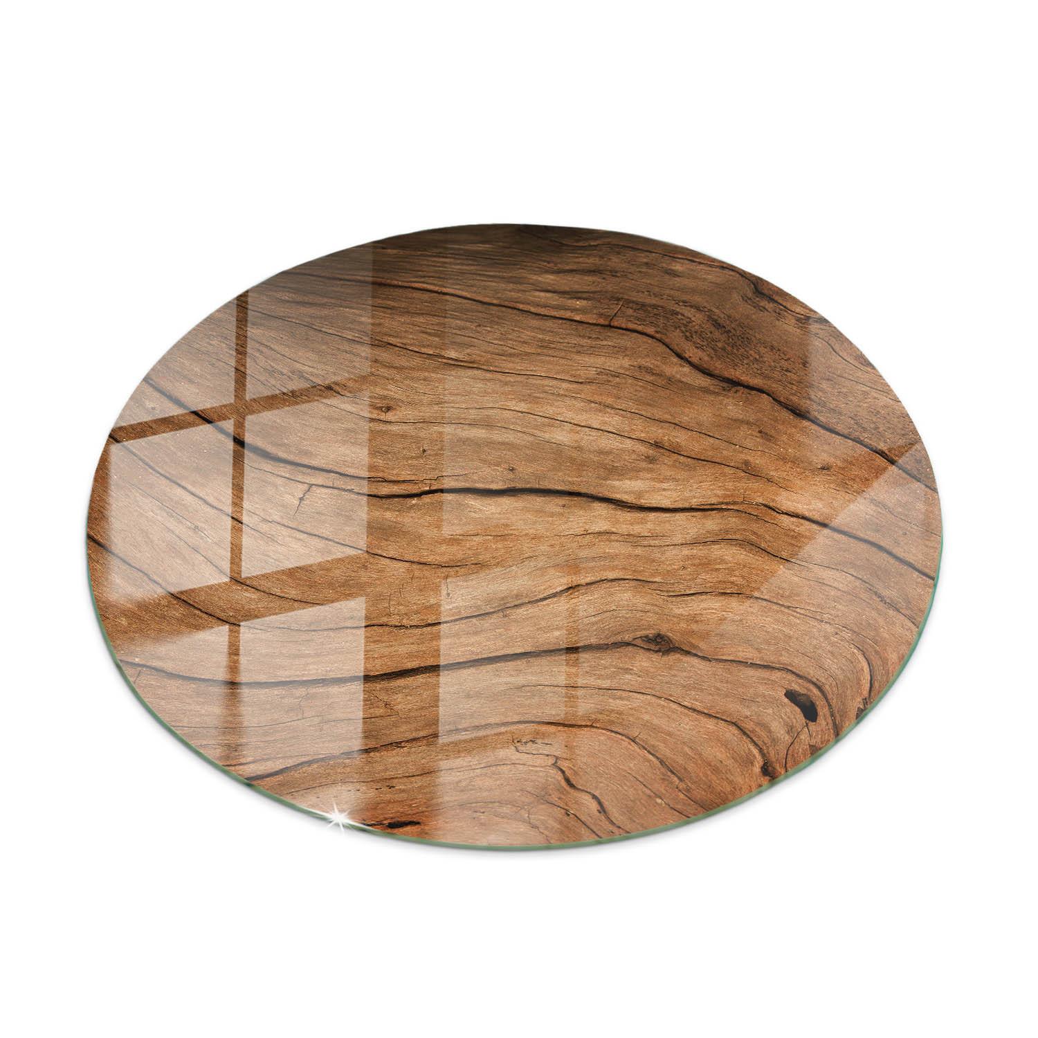 TISCHPLATTE fi80 cm Natürliche Holzmaserung - Braun, Glas (0.4/80/80cm) - TULUP