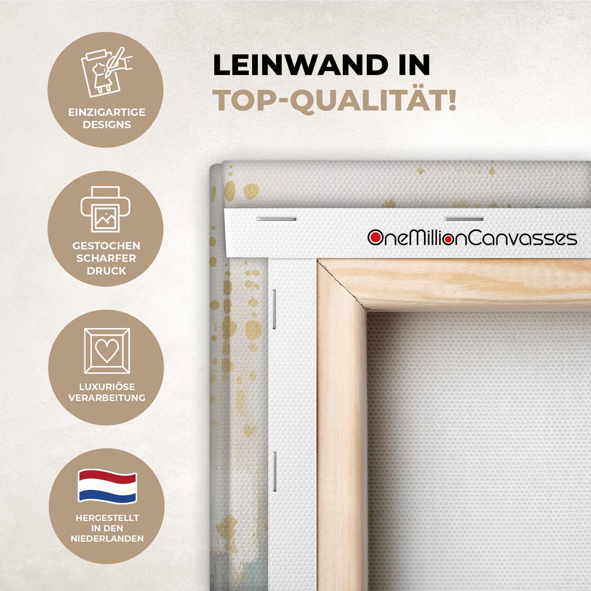 LEINWANDBILD Abstrakt - Blöcke - Gold - Skyline Wanddeko 40x60 cm - Beige, Textil (40/60cm) - MuchoWow