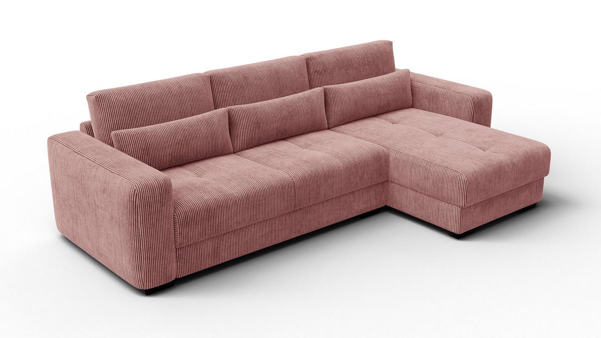 ECKSOFA OLI 4-Sitzer rechts, altrosa - Altrosa, Holz/Textil (295/172cm) - Wozimo