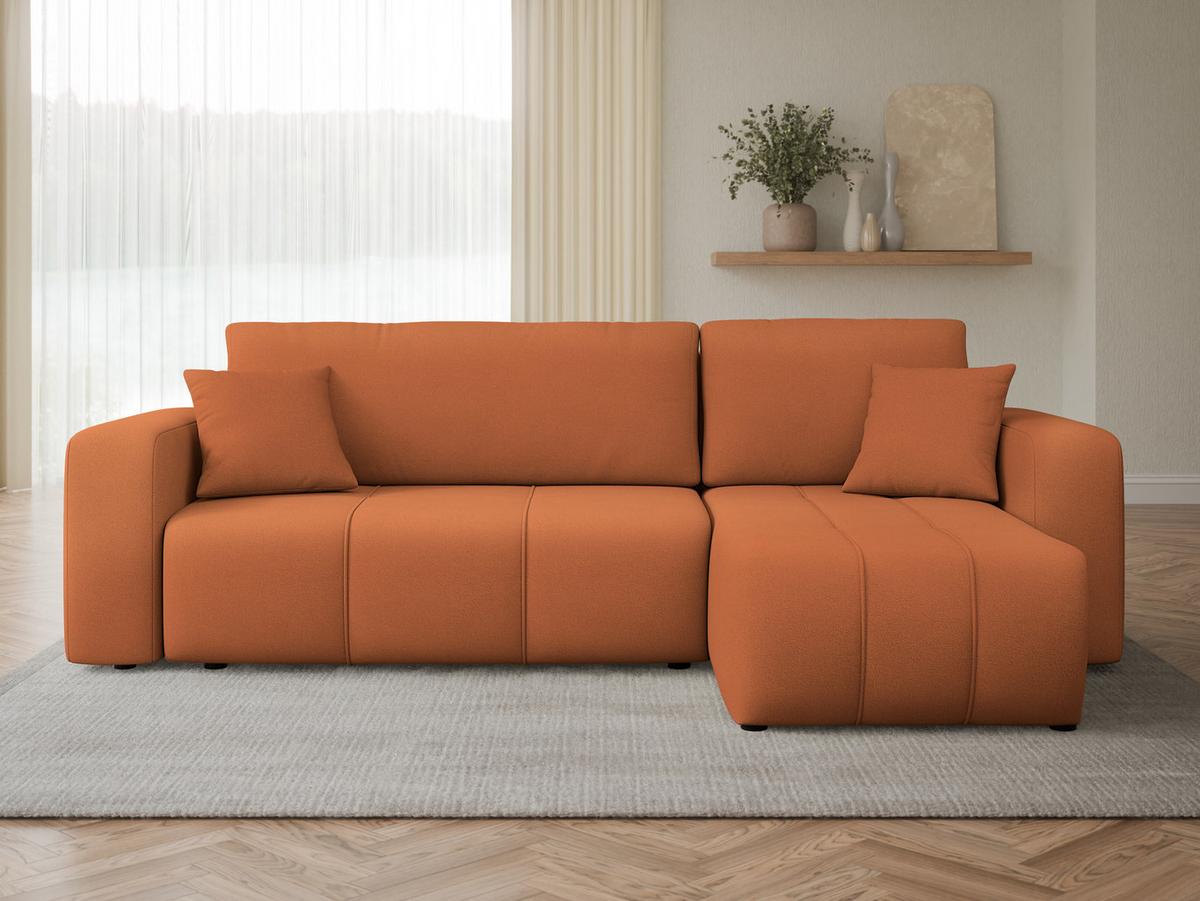 ECKSOFA Furyn - Schwarz/Orange, Holz/Kunststoff (244/145cm) - MIRJAN24
