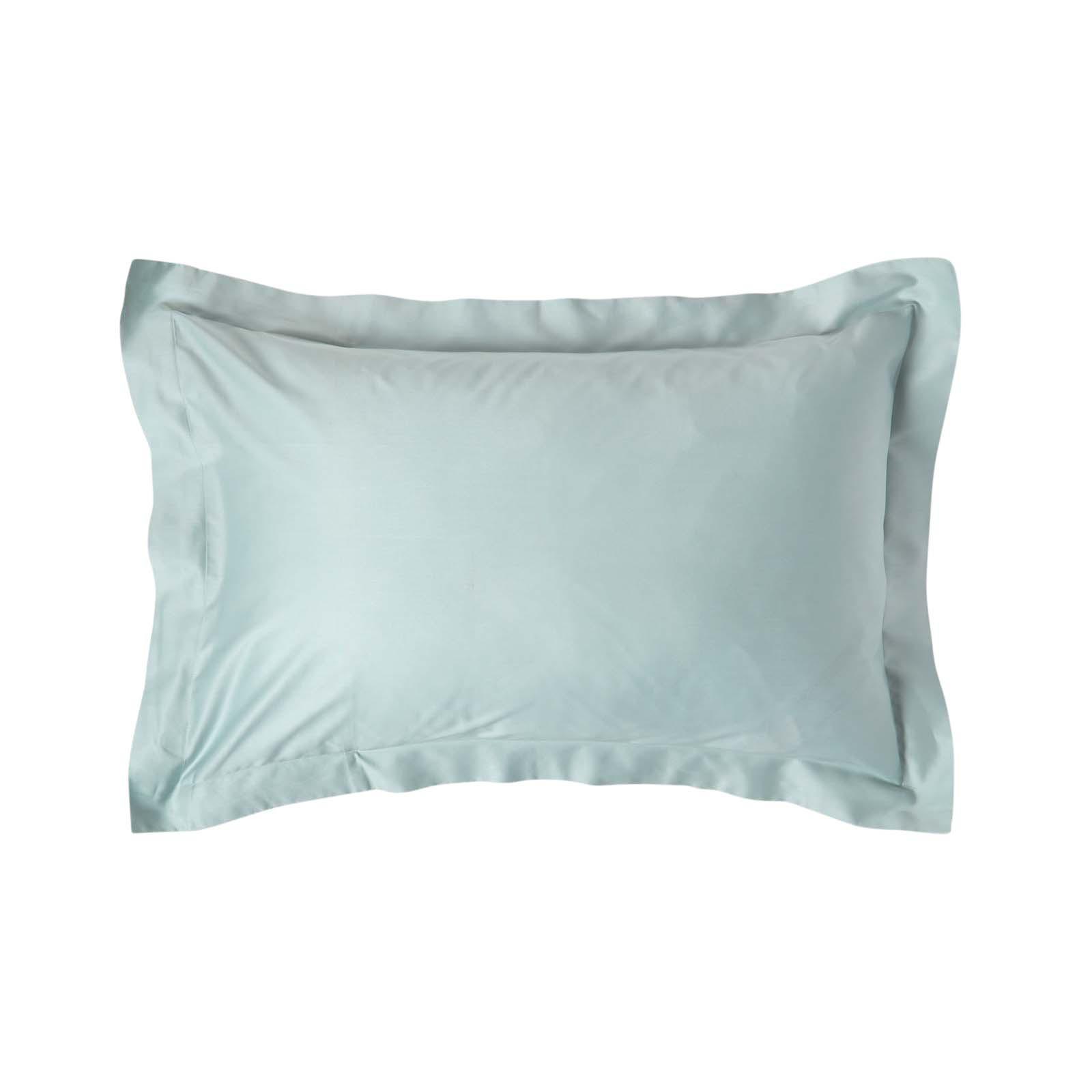 BIO-KISSENBEZUG Satin mit Stehsaum, Fadendichte 400 - Hellblau, Textil (48/74cm) - Homescapes