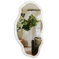SPIEGEL 90x45 cm asymmetrisch mit Druck - Subtile Eleganz - Transparent, Glas (45/90/0.4cm) - TULUP
