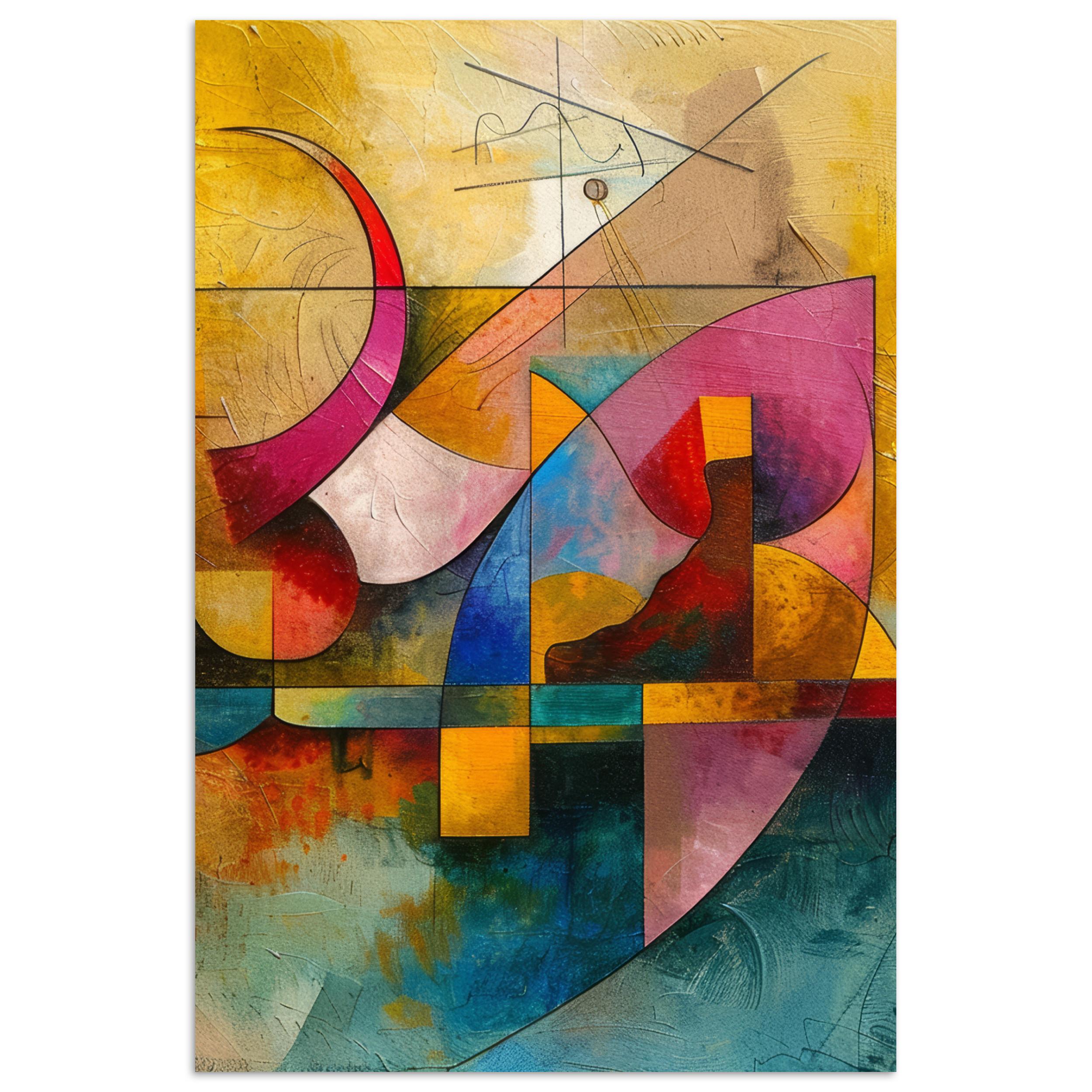 POSTER Kunst - Abstrakt - Modern Wandbild Schlafzimmer 80x120 cm - Gelb, Papier (80/120/0.1cm) - MuchoWow