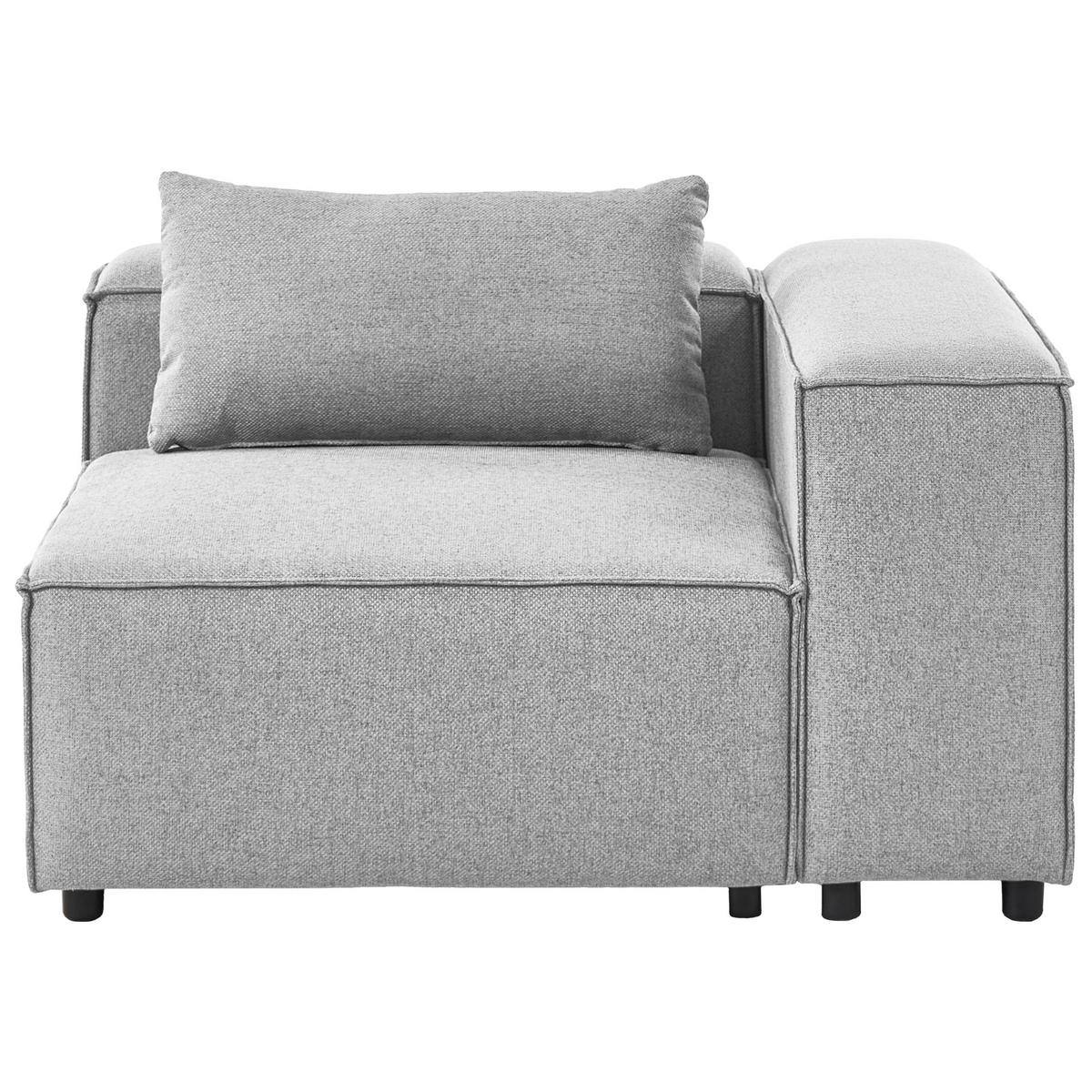 ECKMODUL Grau symmetrisch Brande - Dunkelgrau, Textil (123/70/121cm) - Beliani