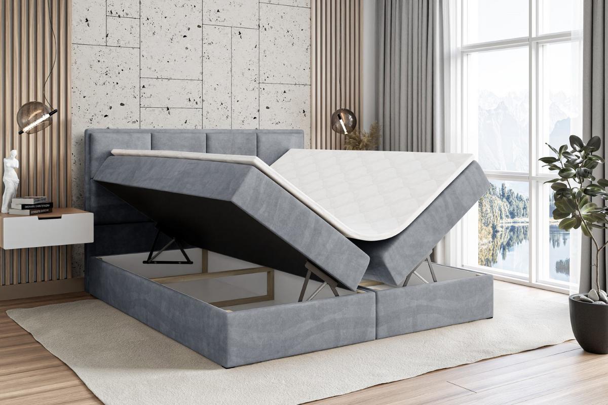 BOXBETT mit Matratze H3 und Lattenrost - NOVA - 140x200 Grau - Grau, Holzwerkstoff (140/200cm) - ALTDECOR
