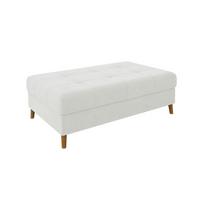 HOCKER Henrik Weiß Boucle - Weiß/Braun, Holz/Textil (118/40/73cm) - S-Style Möbel