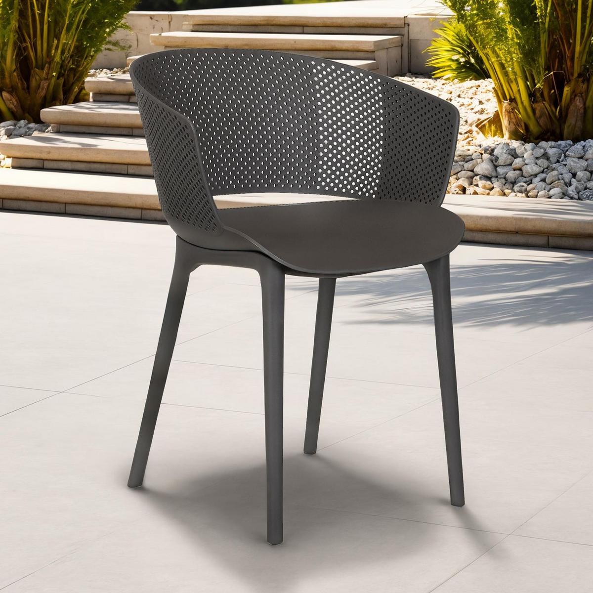 GARTENSTÜHLE OLINDO 4er-Set grau - Grau, Textil (43/81/47cm) - IDIMEX