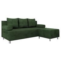 SCHLAFSOFA Dover Cord mit Polsterhocker - Chromfarben/Grün, Holz/Kunststoff (192/80cm) - MIRJAN24
