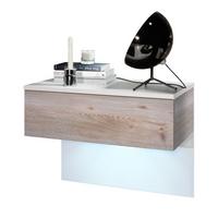 NACHTTISCH Sleep Fronten in Eiche Nordic - Silbereichenfarben, Holzwerkstoff (60/46/35cm) - Vladon
