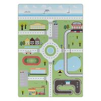 KINDERTEPPICH TRAUN, mit Spielstraßen-Motiv, Grün, 140 x 200 cm - Grün, Textil (200/140cm) - KADIMA DESIGN
