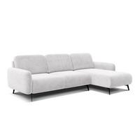 ECKSOFA FEBE 4-Sitzer rechts, creme - Creme/Schwarz, Holz/Textil (264/157cm) - Wozimo