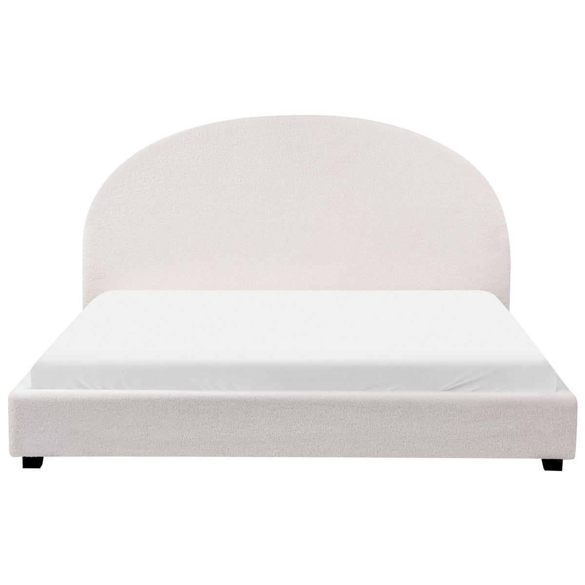 BETT mit Lattenrost 180/200 cm Cremeweiß Vaucluse - Weiß, Textil (180/200cm) - Beliani