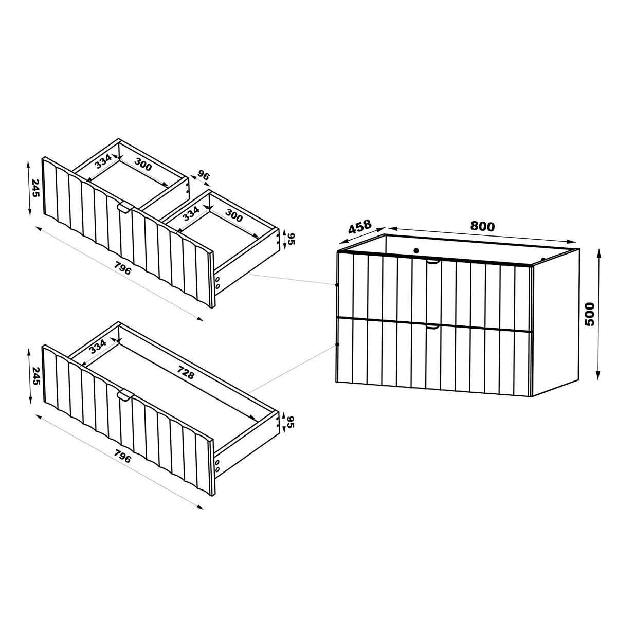 WASCHTISCHUNTERSCHRANK 80.6cm Lexa Weiß - Weiß, Holzwerkstoff (80.6/52.2/46.5cm) - Petits-meubles