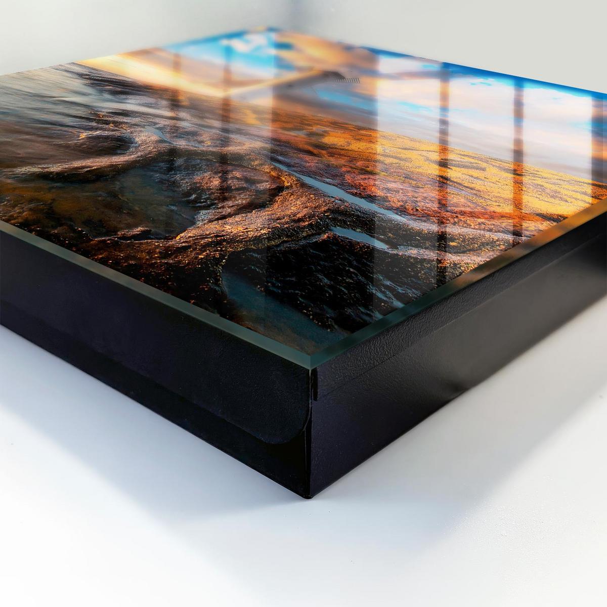 SCHLÜSSELBOX Schwarz 30x30 cm- Türöffnung nach rechts - Leuchtturm - Blau, Metall (30/30/5cm) - TULUP