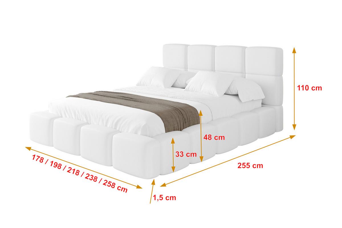 POLSTERBETT mit Bettkasten und Lattenrost, Bett mit Kopfteil, Boxbett ohne Matratze, Doppelbett mit Stauraum - NATA 120x200 Weiß - Weiß, Holzwerkstoff/Textil (120/200cm) - ALTDECOR