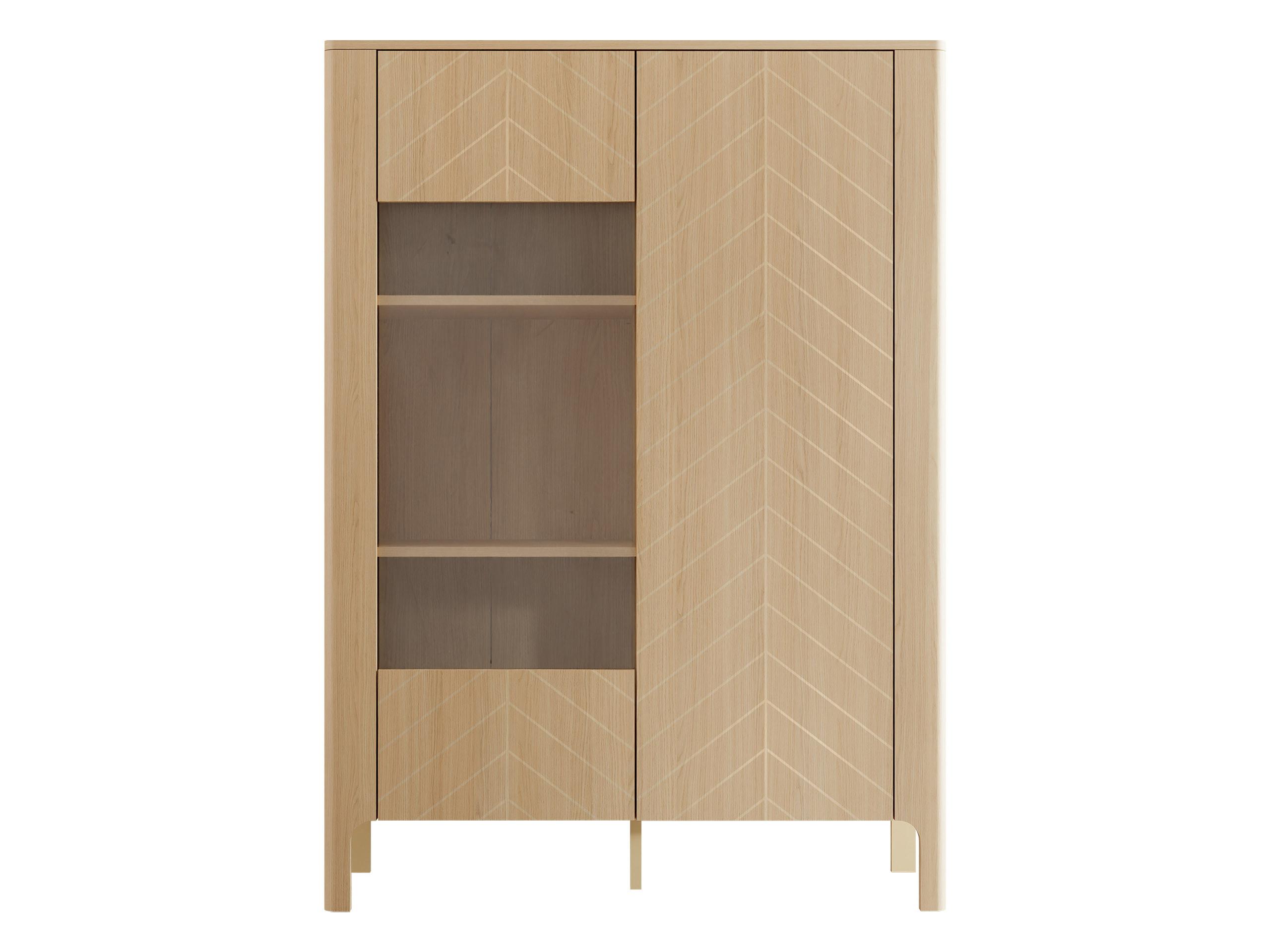 VITRINE Malumi MM03 2D - Eichefarben/Naturfarben, Holzwerkstoff/Metall (103/146/41cm) - MIRJAN24